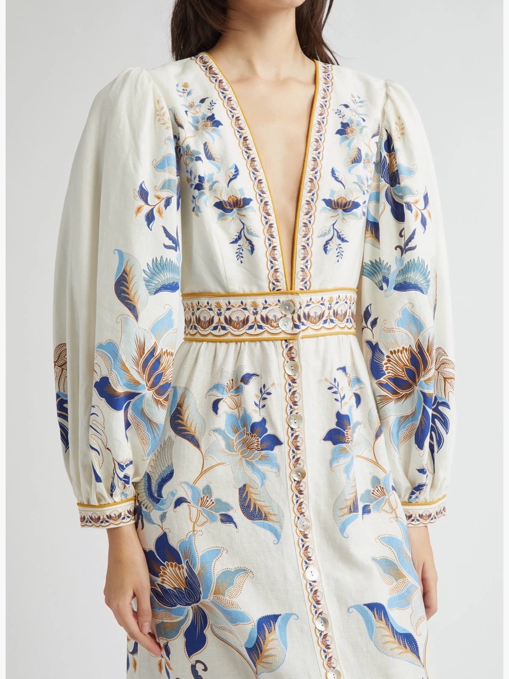 NWT Farm Rio Ivory Floral Embroidered Maxi Dress - Picture 4 of 12